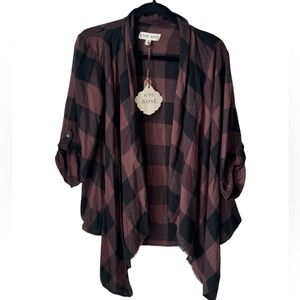 Knox Rose Women's Plaid Slouchy Shawl